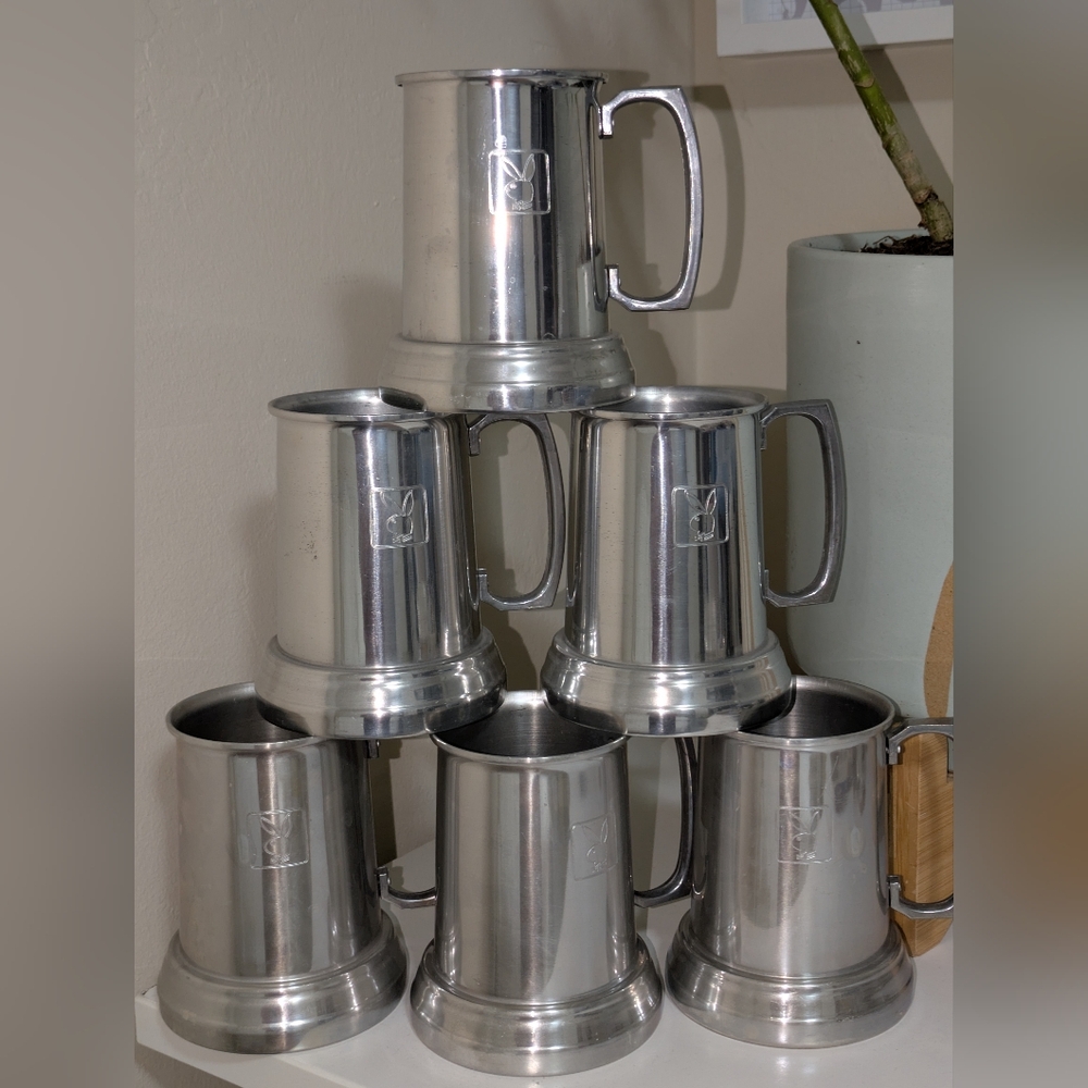 6 Vintage Playboy Beer Mugs